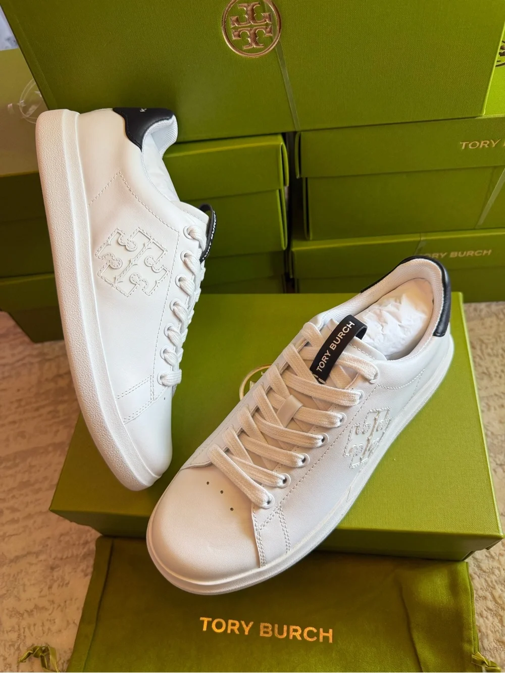 Tory Burch Double T Howell Court Sneakers